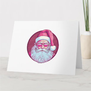 Retro Vintag rosa Santa clus Karte