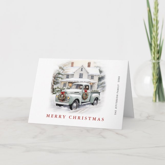 Retro Vintag Sage Farm LKW Weihnachten (Vorderseite)