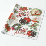 Retro Vintag Santa Claus Urlaubspapier Geschenkpapier<br><div class="desc">Retro Vintage Weihnachtswackelpapier mit Retro Vintagen Weihnachtsbauten.  Ein niedliches und einzigartiges Urlaubspapier.</div>