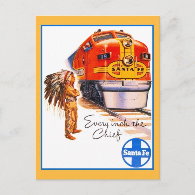 Retro Vintag Santa Fe Hauptbahnhof Postkarte (Vorderseite)