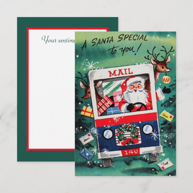 Retro Vintag Santa Special Stimmung Weihnachten (Vorne/Hinten)