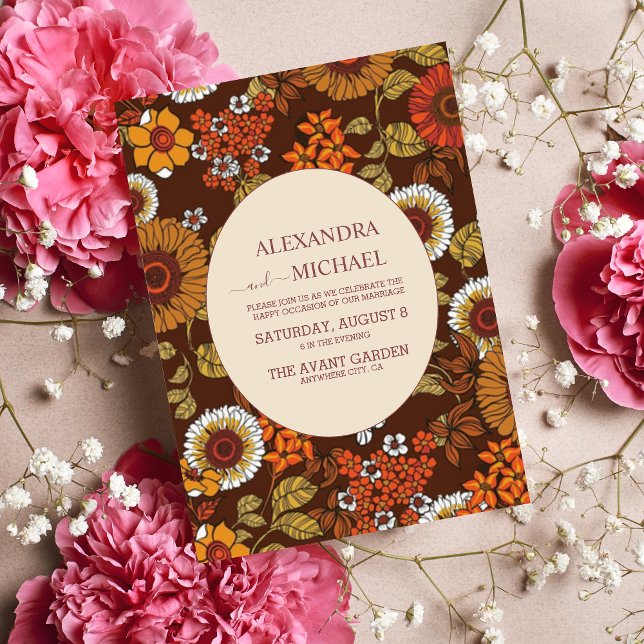 Retro Vintag Sixties Terracotta Wedding Einladung (Von Creator hochgeladen)