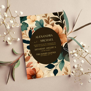 Retro Vintag Sixties Terracotta Wedding Folieneinladung