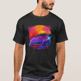 Retro Vintag Skip Der Strohhalm Rette ein Turtle F T-Shirt