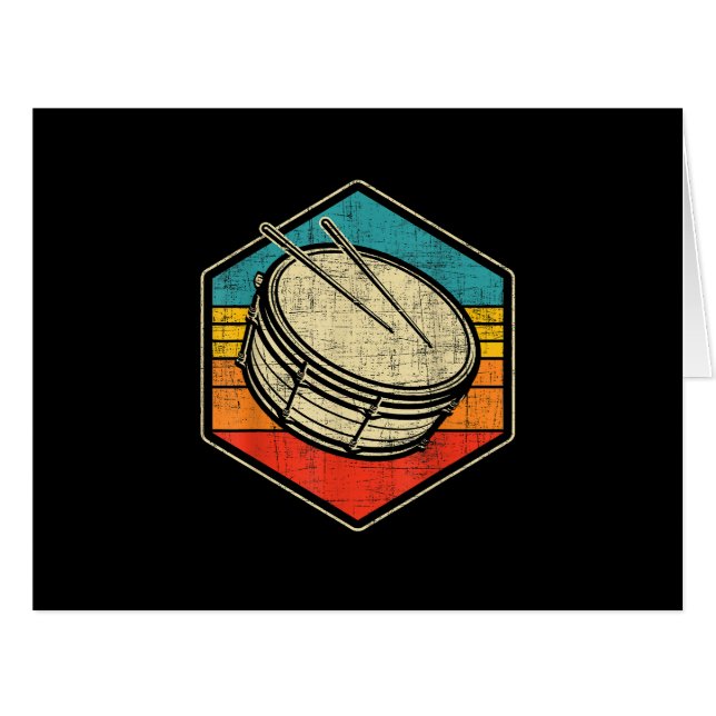 Retro Vintag Snare Drum - Marching Band Drumline (Vorderseite (Horizontal))