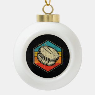 Retro Vintag Snare Drum - Marching Band Drumline Keramik Kugel-Ornament