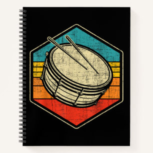 Retro Vintag Snare Drum - Marching Band Drumline Notizbuch