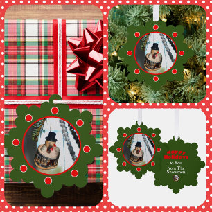 Retro Vintag Snowman Weihnachten Ornament Karte