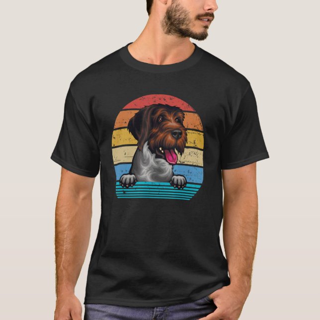 Retro Vintag Spinone Italiano T-Shirt (Vorderseite)