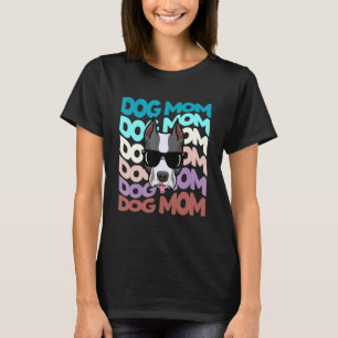 Retro Vintag StafforShire Bull Terrier Dog Mama Su T-Shirt