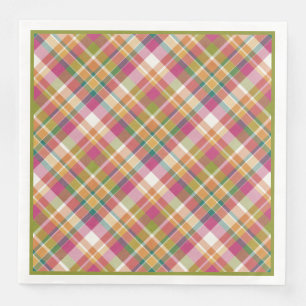 Retro Vintag Summer Kariert Tartan Squares Muster Serviette
