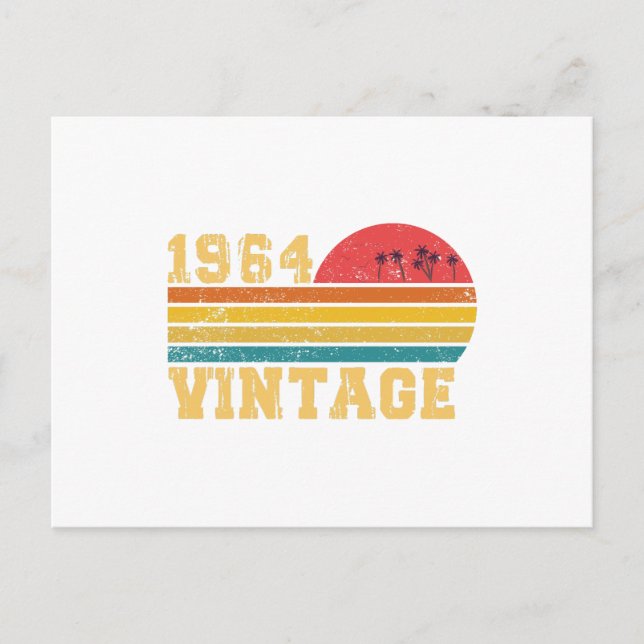 Retro Vintag Sunset 1964 Geburtstag Postkarte (Vorderseite)
