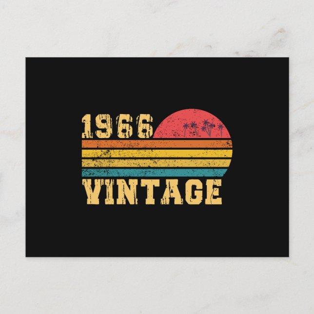 Retro Vintag Sunset 1966 Geburtstag Postkarte (Vorderseite)
