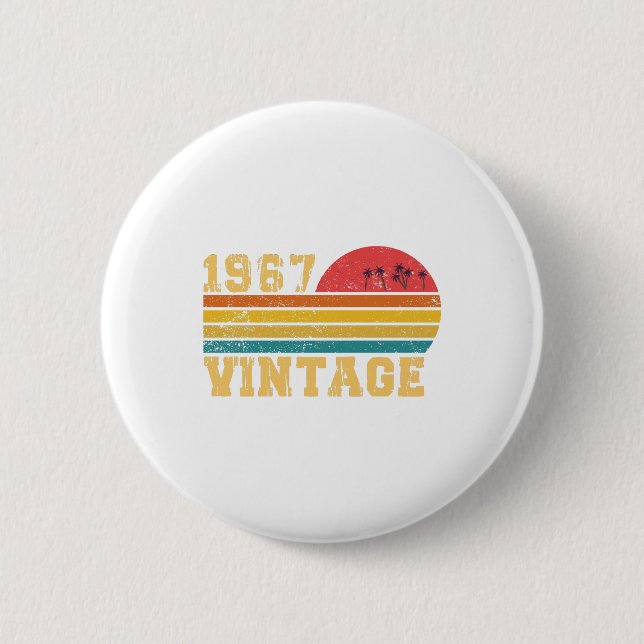 Retro Vintag Sunset 1967 Geburtstag Button (Vorderseite)