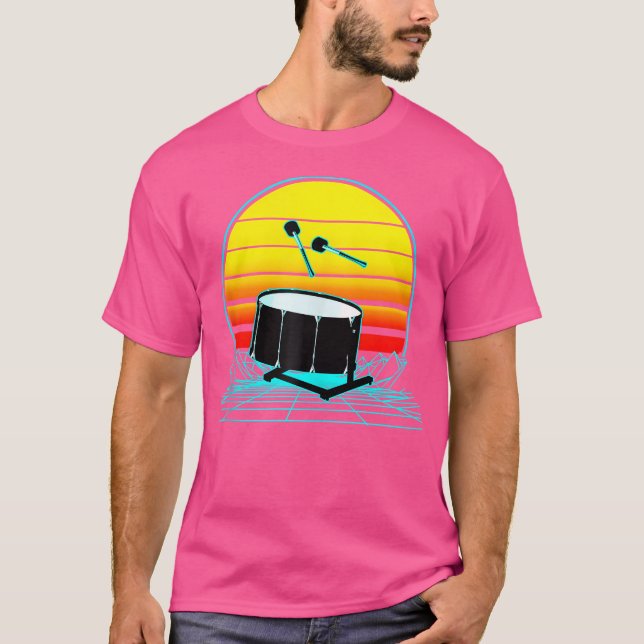 Retro Vintag Sunset Bass Drum T-Shirt (Vorderseite)