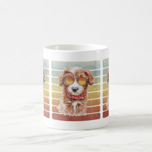 Retro Vintag Sunset Cavoodle Mama Vater Kaffeetasse