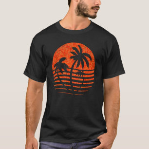 Retro Vintag Sunset Coco Palm Tree T-Shirt