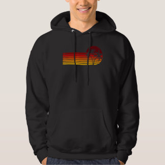 Retro Vintag Sunset Coco Palm Tree Tropical Beach Hoodie