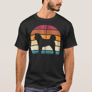 Retro Vintag Sunset Hund Pet Lover Akita Breed Zip T-Shirt