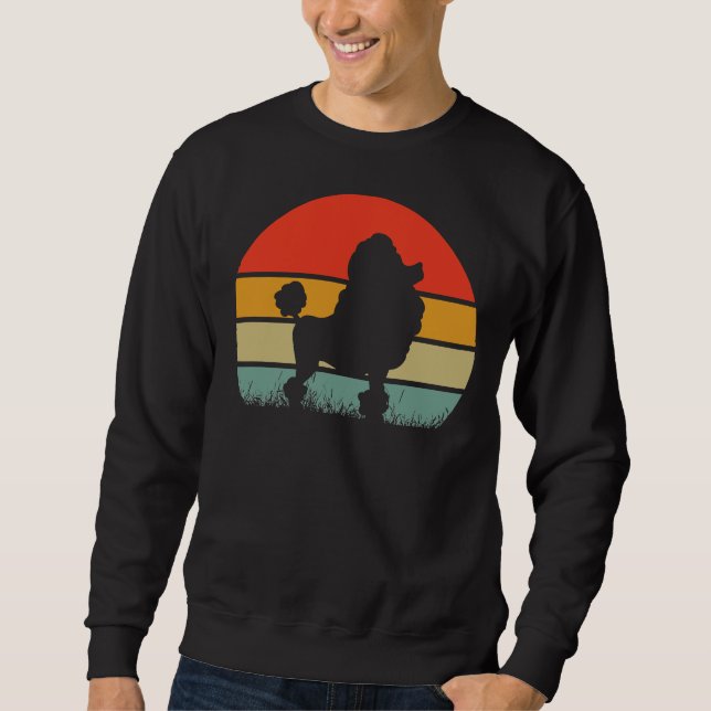 Retro Vintag Sunset Poodle Dog Sweatshirt (Vorderseite)