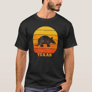 Retro Vintag Sunset Texas Armadillo Animal Lover T-Shirt