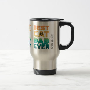 Retro Vintag Sunset Vathers Day Beste Katze Vater  Reisebecher