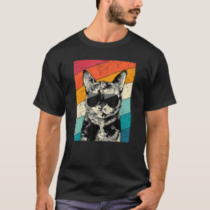 Retro Vintag Tortoiseshell Katze mit Sonnenbrille  T-Shirt