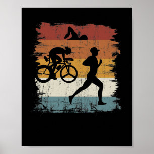 Retro Vintag Triathlon Poster