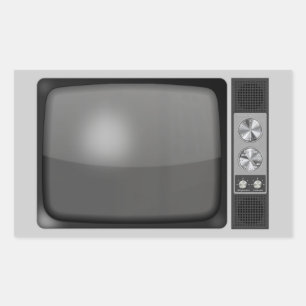 Retro-Vintag-TV-Set Rechteckiger Aufkleber