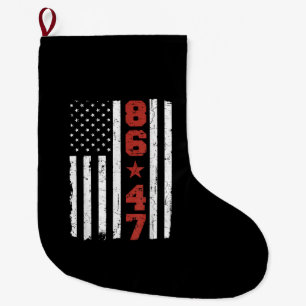 Retro Vintag USA Flag 86 47 Anti Trump Großer Weihnachtsstrumpf
