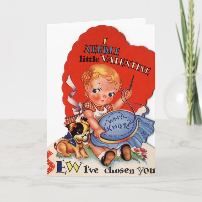 Retro Vintag Valentine Feiertagskarte (Vorderseite)