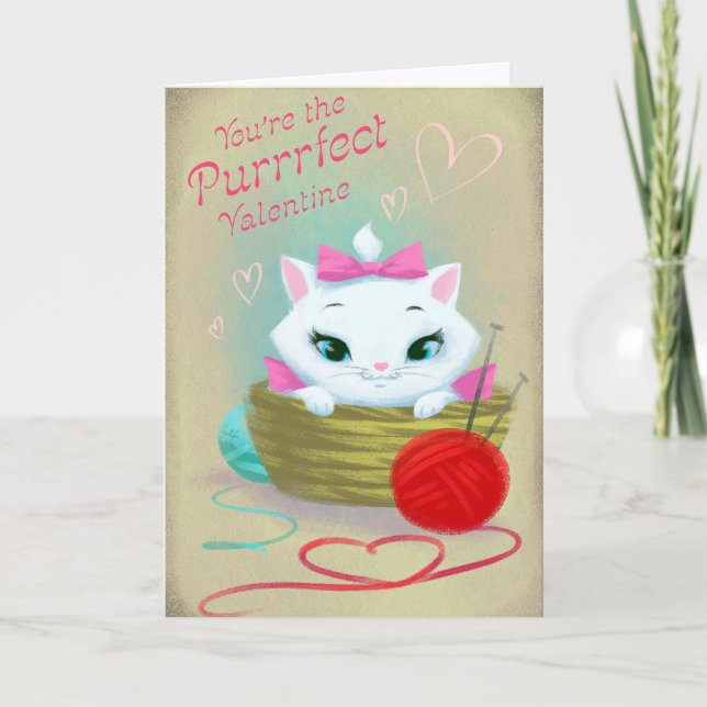 Retro Vintag Valentine Katze Urlaubskarte Feiertagskarte (Vorderseite)