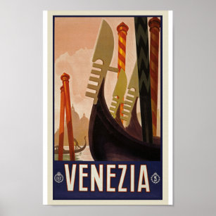 Retro Vintag Venezia Reisen Klassisches altes Post Poster