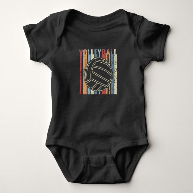 Retro Vintag Volleyball Baby Strampler (Vorderseite)