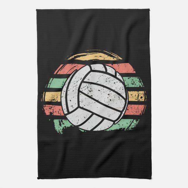 Retro Vintag Volleyball Geschirrtuch (Vertikal)