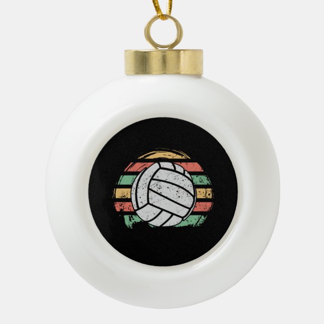 Retro Vintag Volleyball Keramik Kugel-Ornament (Vorderseite)