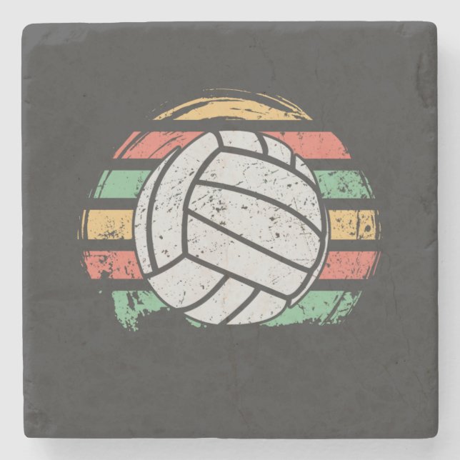 Retro Vintag Volleyball Steinuntersetzer (Vorderseite)