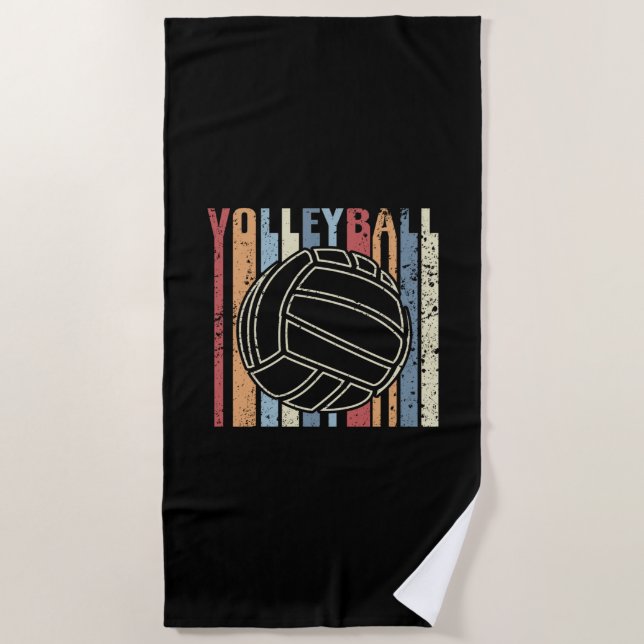 Retro Vintag Volleyball Strandtuch (Vorderseite)