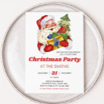 Retro Vintag Weihnachts-Party Einladung<br><div class="desc">Verbringen Sie den Feiertagssjubiläum mit unserer individuell gestaltbaren Weihnachtsdruckeinladung,  die sich perfekt für Ansammlungen und Familienfeiern eignet. Mit eleganten Designs und leicht zu bearbeitenden Texten Set diese Einladung den Ton für eine fröhliche Urlaubssaison. 45SE B</div>