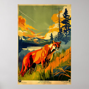Retro Vintag Wildlife Conservation Poster - Ma