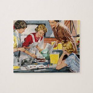 Retro Vintag Women in Kitchen