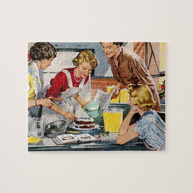 Retro Vintag Women in Kitchen (Horizontal)