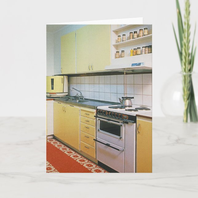 Retro Vintage 1950er Kitchen Blank Grußkarte Karte (Vorderseite)