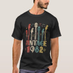 Retro Vintage 1982 Guitar Lover 1982 Birthday Guit T-Shirt<br><div class="desc">Distressed Retro Vintage 1982 Guitar Guitarist Birthday Guitar Lover gifts. Born in 1982, men, women, kid, boy, girl, mom, dad, best friend, uncle, pop pop, grandpa, grandma, husband, wife, teacher, son, daughter, sister, brother, daddy, father, grandson. Retro Vintage 1982 Cute Birthday gift for guitarist, guitar lover, guitar player, who love...</div>