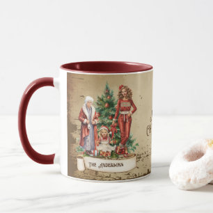 Retro Vintage 3 Generationen und ein Weihnachtsbau Tasse