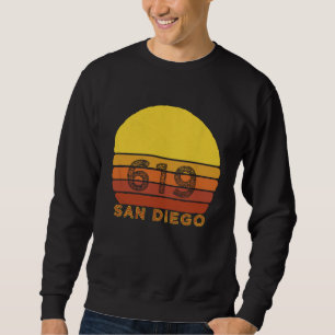 Retro Vintage 619 Vorwahl San Diego CA Souvenir Sweatshirt