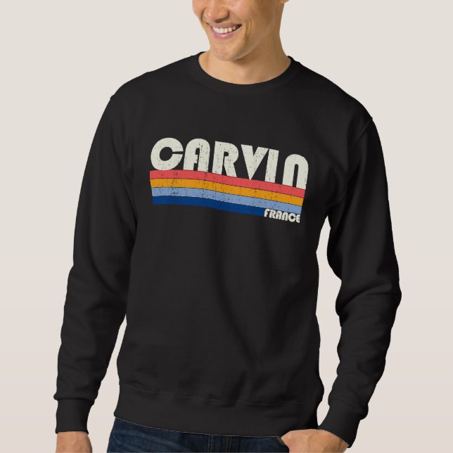 Retro Vintage 70s 80s Style Carvin France Sweatshirt (Vorderseite)