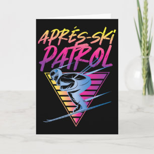 Retro Vintage 80er Après-Ski-Patrouille Karte