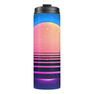 Retro-vintage 80er oder 90er geometrischer Stil ab Thermosbecher