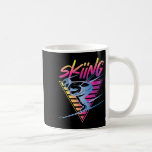 Retro Vintage 80er Skifahren Kaffeetasse